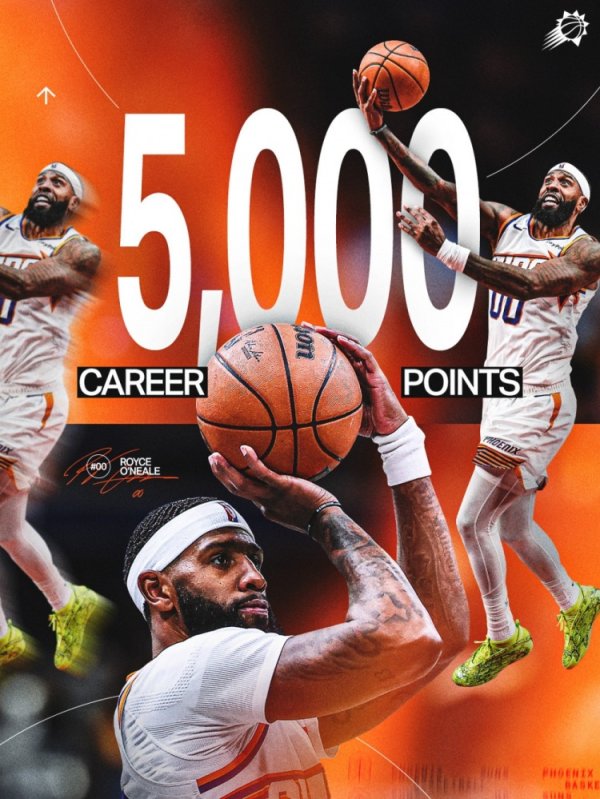 合法的股票配资平台 小小里程碑！罗伊斯·奥尼尔生涯总得分突破5000大关